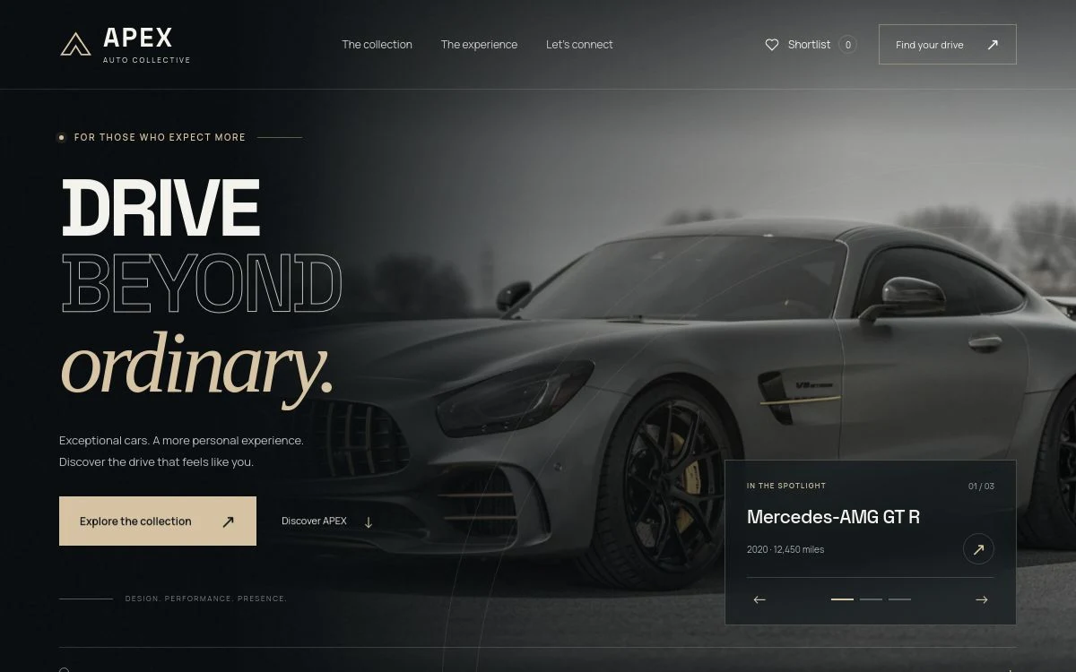 Actual APEX Auto Collective concept, revealed over its illustrative wireframe